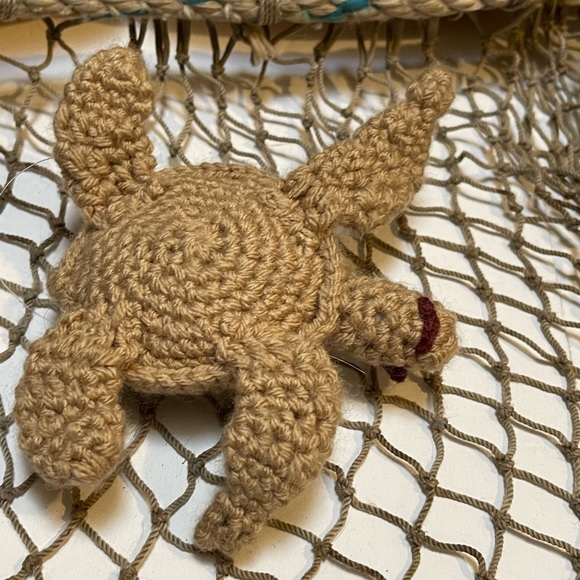 Crochet Brown & Tan Lava Bead Essential Oil Diffuser Sea Turtle Ornament SK - Picture 6 of 6